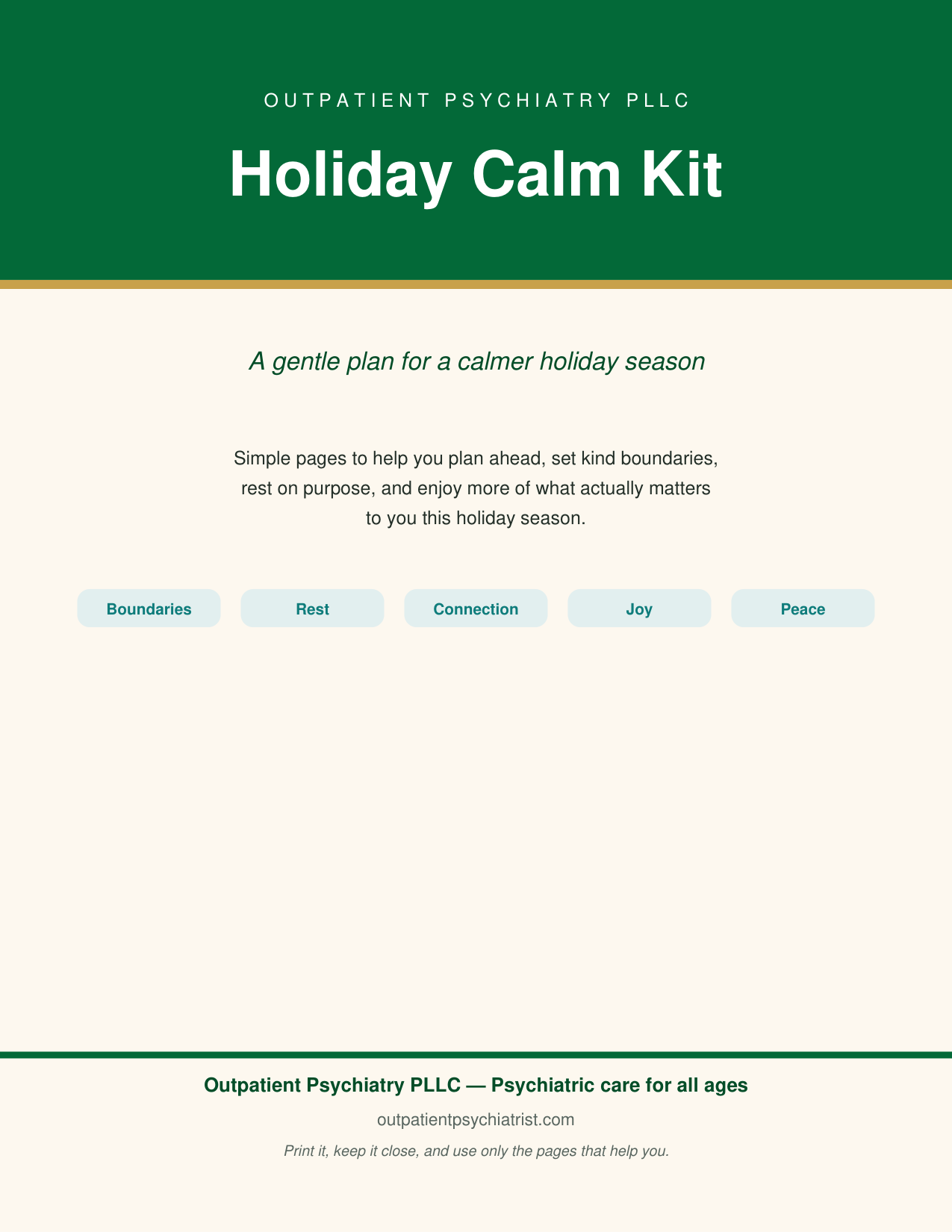 Holiday Calm Kit