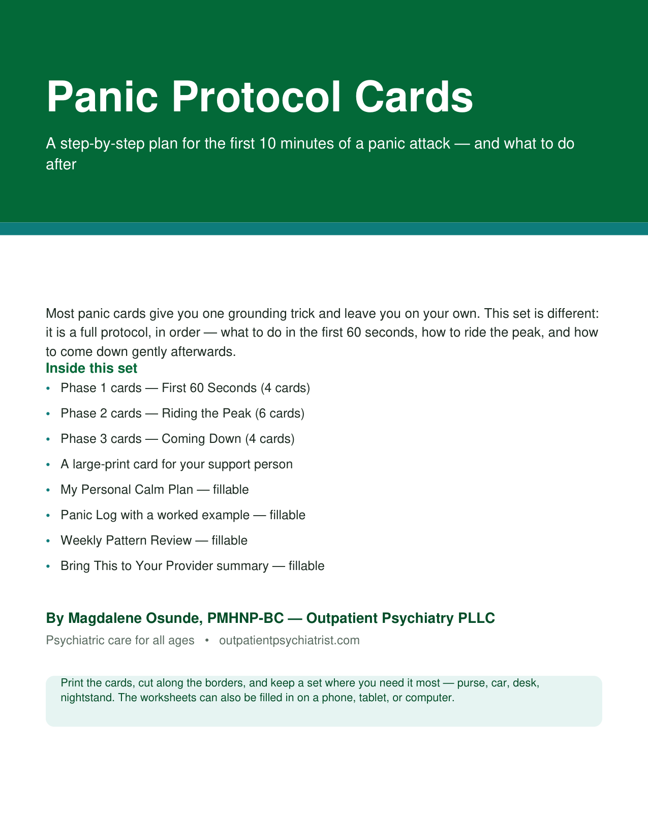 Panic Protocol Cards