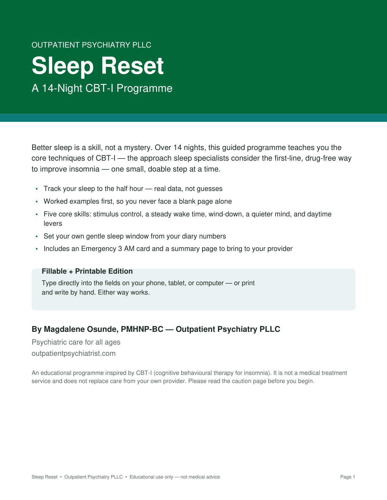 Sleep Reset: 14-Night CBT-I Programme